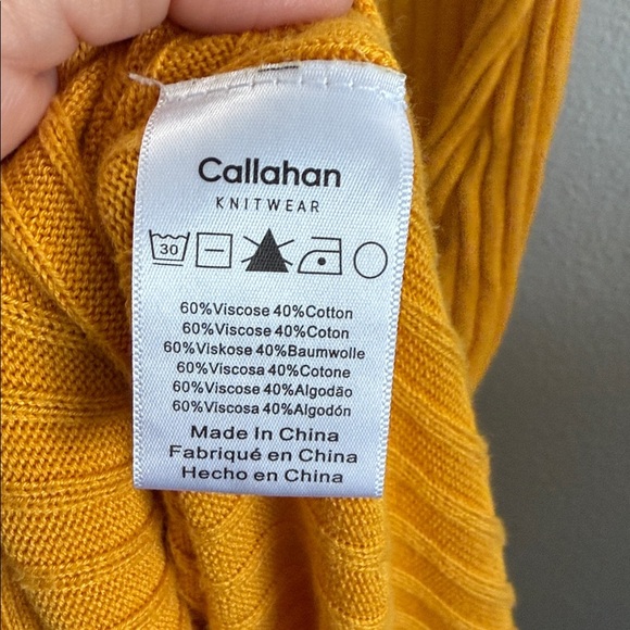 Callahan Revolve Frankie Yellow Mango Knit Dress Cozy Fall Size Small - Picture 6 of 6